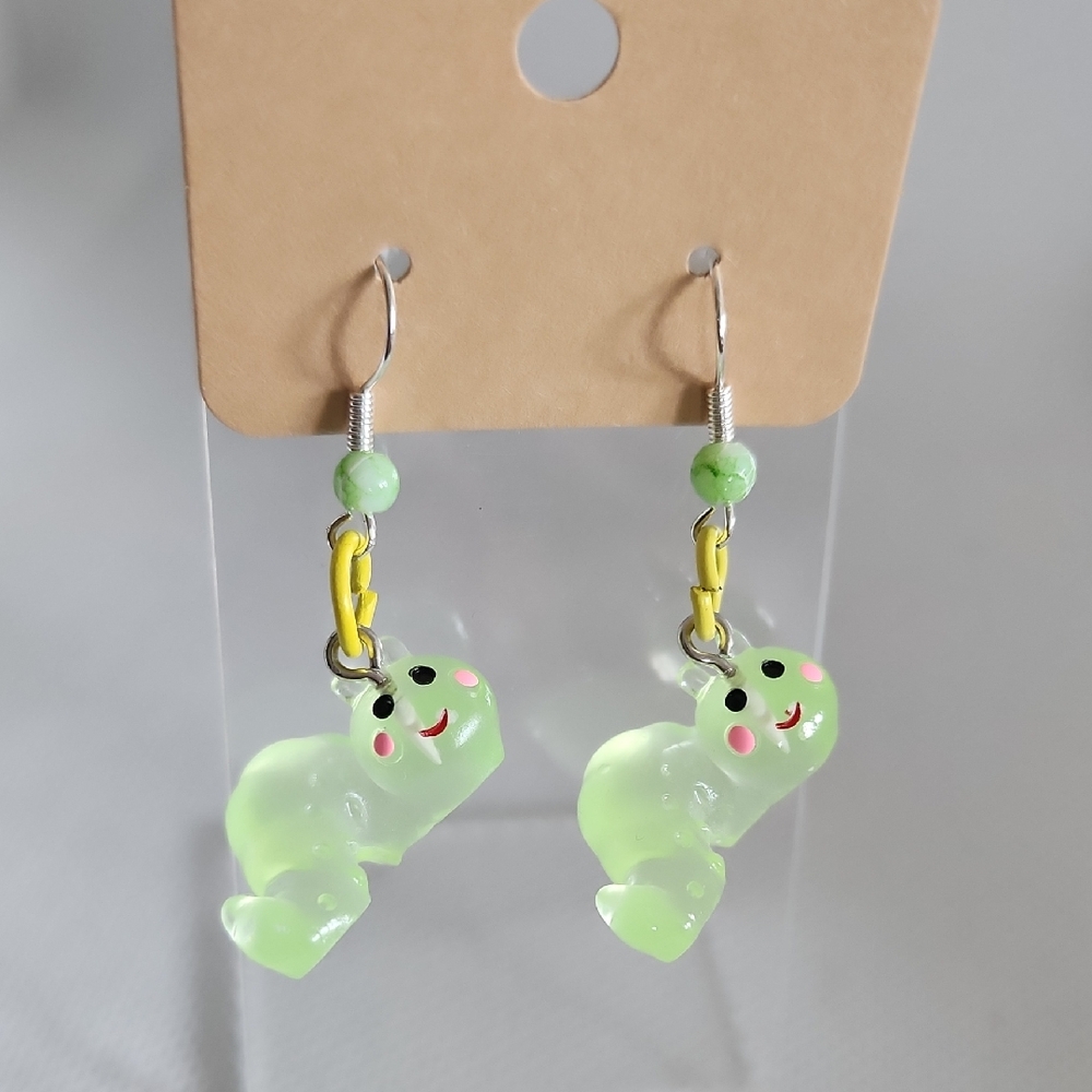 Glow In The Dark Caterpillar Earrings